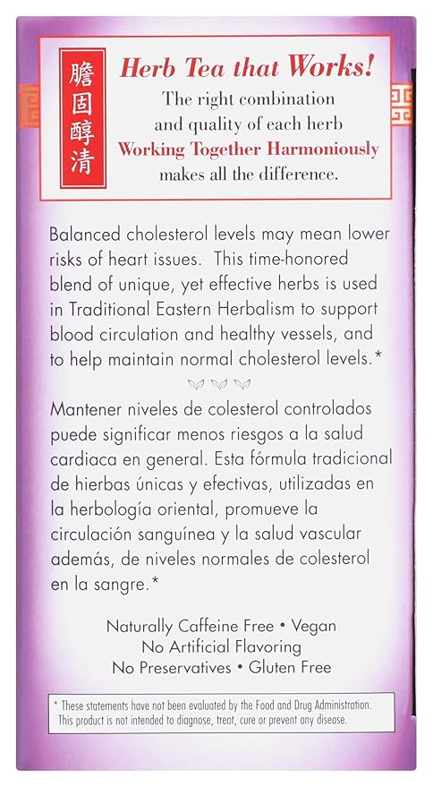 Bravo Tea Cholesterol Health Herbal Tea Naturally Caffeine Free Vegan Friendly Gluten Free &amp Non-GMO 20 Tea Bags (Pack of 6)