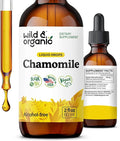 Wild &amp Organic Chamomile Tincture - Relaxing &amp Calming Chamomile Supplement - Liquid Flower Extract Drops - Vegan Sugar &amp Alcohol-Free - 2 fl oz