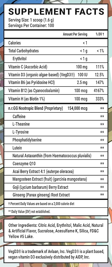 Gamer Supps GG Energy - CaseOh's Nuclear Bombsicle by CaseOh (100 Servings) - Keto Friendly Gaming Energy and Nootropic Blend Sugar Free + Organic Caffeine + Vitamins + Immune Support Powder Drink