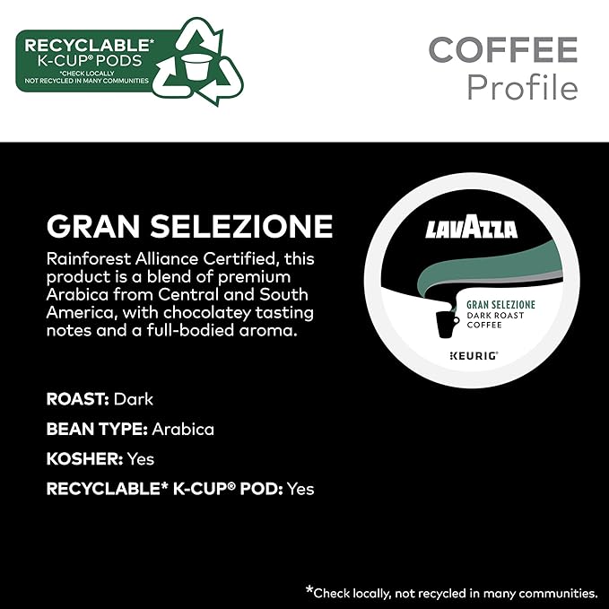 Lavazza Premium Coffee Variety Pack Keurig Single-Serve K-Cup Pods 60 Count (6 Packs of 10)