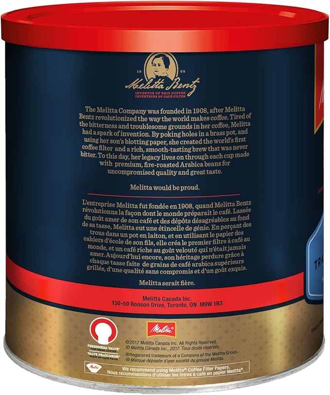 MELITTA Traditional Medium Roast Coffee Ground Coffee 100% Arabica Coffee Beans Premium Coffee Kosher Certified 930 g