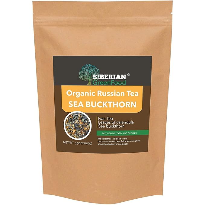Sea buckthorn Natural Tea drink based on Ivan tea Premium quality (100gr / 3.5oz Sea buckthorn)