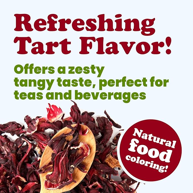 Food to Live Organic Hibiscus Flowers 12 Ounces – Whole Petals. Great for Herbal Tea. Non-GMO. Caffeine-free. Good Source of Vitamin C. Bulk. Kosher