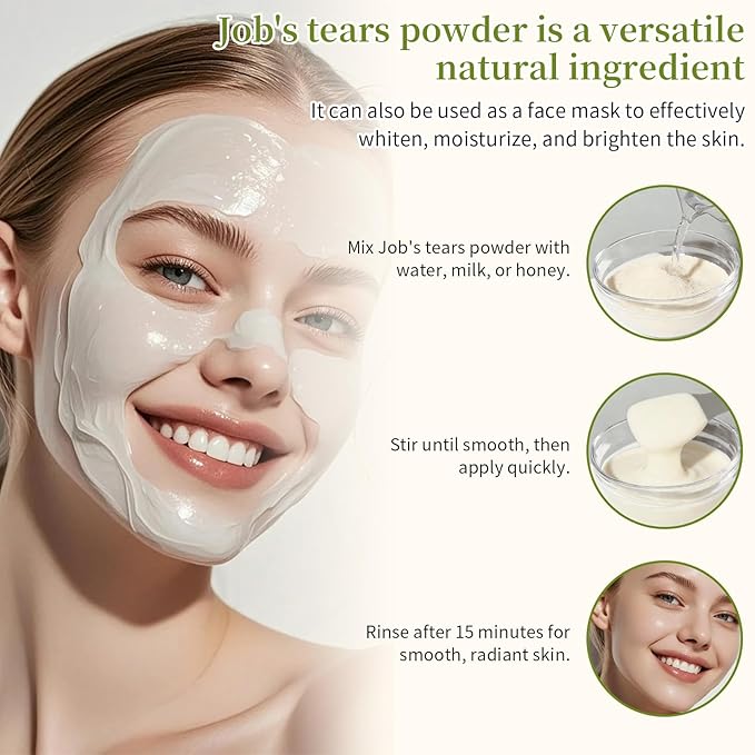 100% Pure Coix Seed Powder 400g/14.1oz Job's Tears Powder Pure Natural 200 Mesh Ultra-fine for Tea &amp Soup No Additives Vegan Caffeine Free 薏米粉 薏仁粉