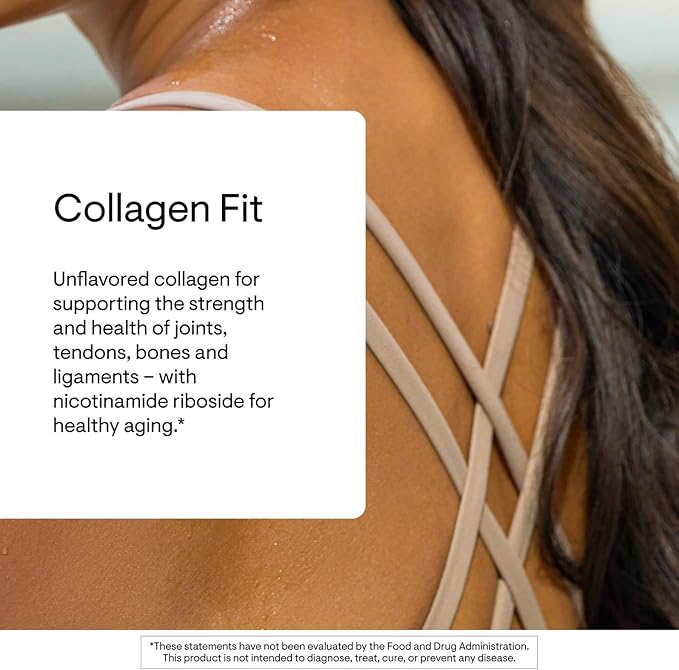 THORNE - Collagen Fit - Unflavored Collagen Peptides Powder with Nicotinamide Riboside - 15g of Collagen Peptides and 14g Protein per Serving - NSF Certified for Sport - 17.8 Oz - 30 Servings