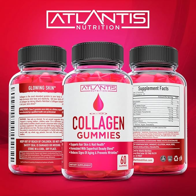 Atlantis Nutrition Collagen 60 Gummies + 8-in-1 Immune Support 60 Gummies