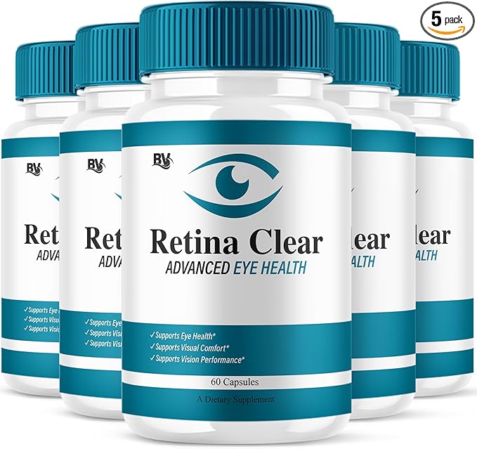 (5 Pack) Retina Clear Advanced Eye Health Supplement Retina Clear Max Strength Overall Vision &amp Wellness Supplement RetinaClear Advanced Vision Support and Eye Health Formula Pills (300 Capsules