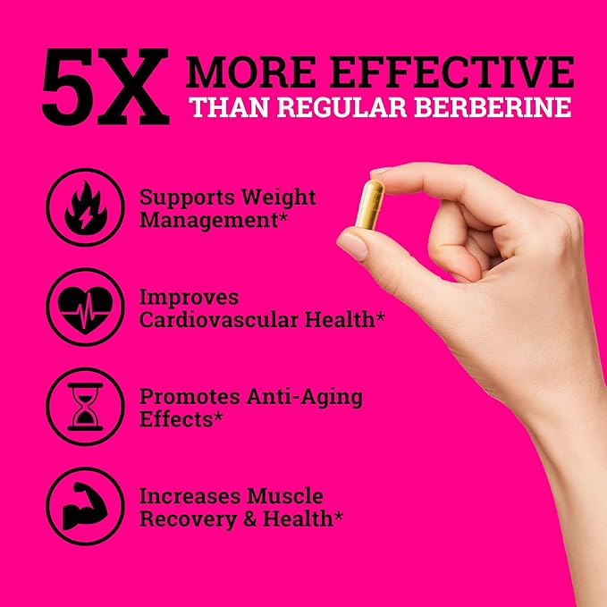 Black Forest 5X Berberine a Dihydroberberine Supplement (Super Berberine Now 5X More Effective Than Regular Berberine HCL) Best Dihydroberberine with Ceylon Cinnamon - Similar to Berberine Phytosome