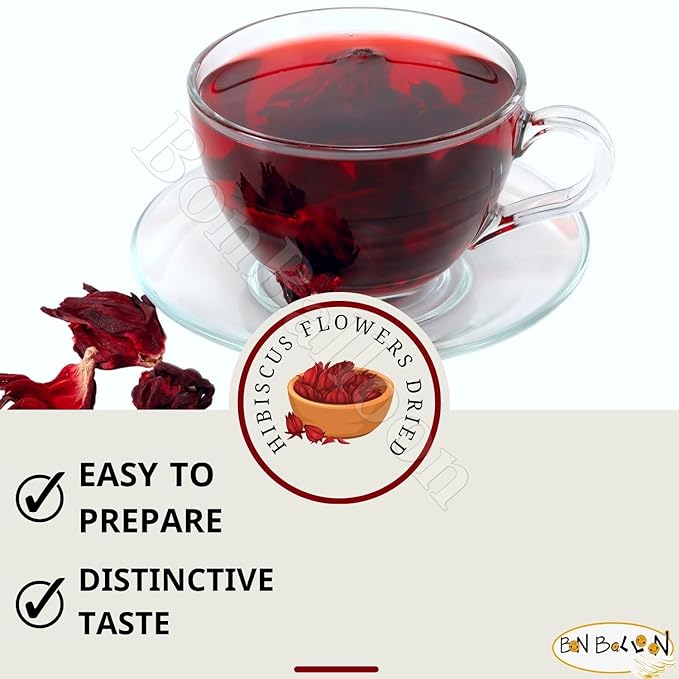 Natural Hibiscus Flower Tea Pure Dried Egyptian Herbal Egypt Hibiscus Tea (17.64 oz / 500 gm)