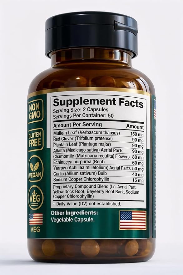 Lymphaid Lymphatic Drainage Supplement – 100 Count Vegan Capsules Herbal Blend Immune Support -Supplement Promotes Lymphatic Wellbeing Antioxidant Support Respiratory and Urinary Wellbeing