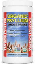 Yerba Prima Organic Psyllium Whole Husks 12 Ounce Fiber Supplement Non GMO Certified Organic
