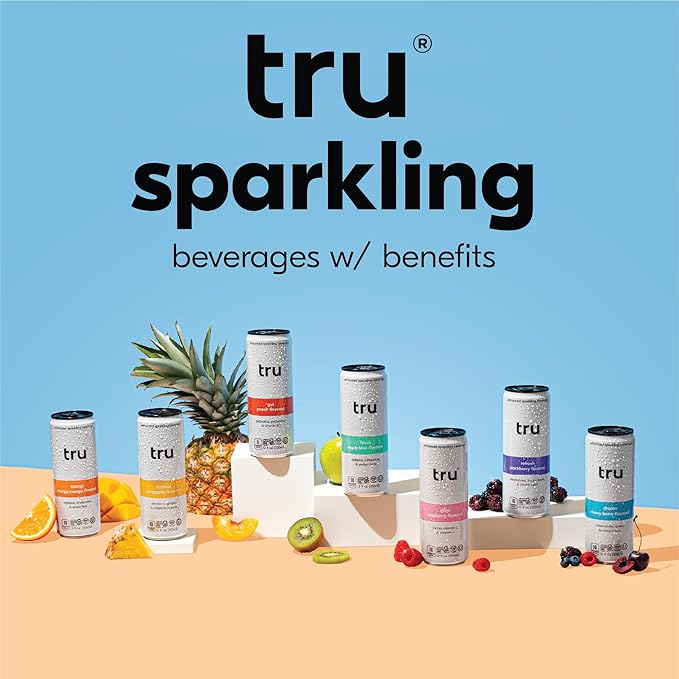 Tru Defense Seltzer Sparkling Water with Vitamin C Ginger Extract Cayenne Pepper &amp Real Pineapple Juice Sweetened with Monk Fruit &amp Stevia Gluten Free Vegan Caffeine Free 12 FL OZ Can
