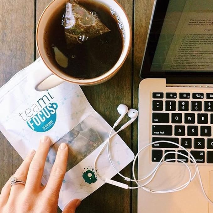 Teami Focus Tea - Herbal tea for mental clarity focus - Better focus blends for Alertness Concentration and Clarity