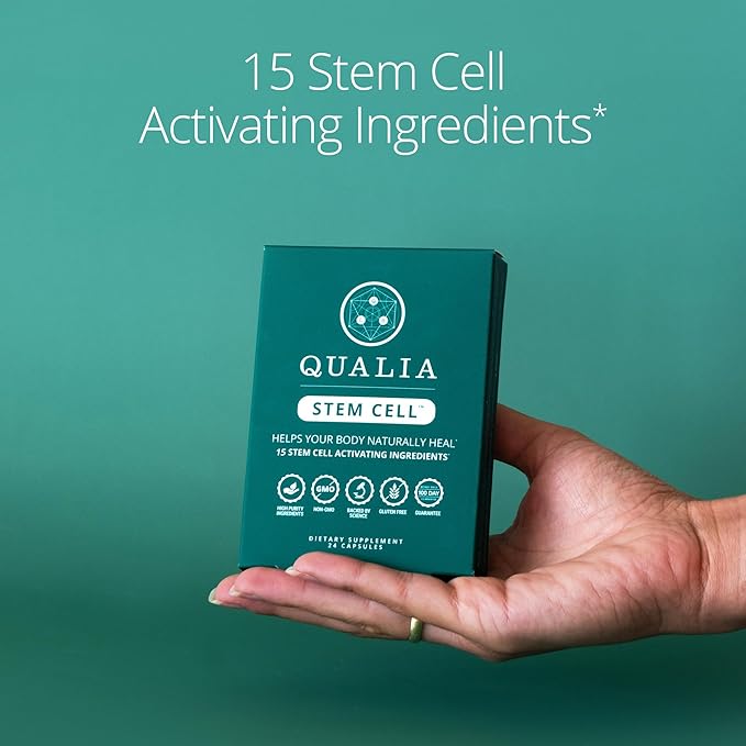 Qualia Stem Cell — Stem Cell Supplement Support with Royal Jelly Astragalus &amp Sea Buckthorn | 16 Ingredients | 4 Days a Month | Helps Body Naturally heal*
