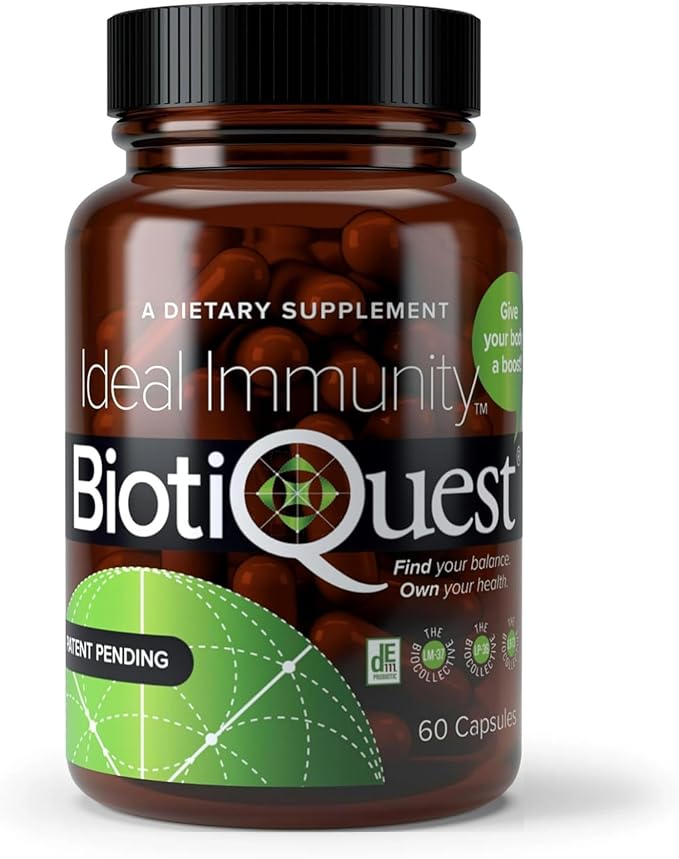 BiotiQuest Ideal Immunity Probiotics to Balance Your Gut and Build Immune System Resilience 12 Billion CFU Non-GMO and Gluten Free 60 Capsules