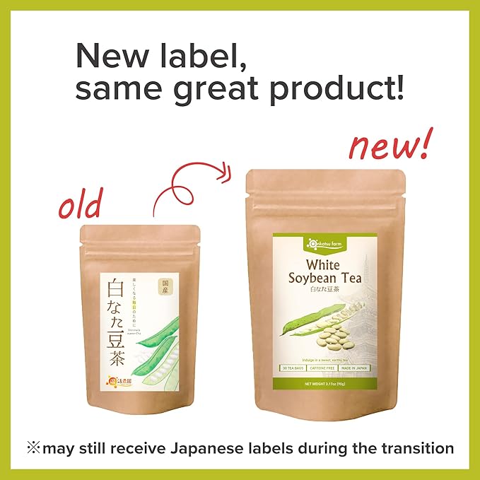 [Onkatsu Farm] Shironata White Soybean Tea - 3g x 30 Non-Caffeinated Tea Bags - Japanese Tea Made In Japan