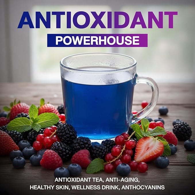 Lam Tae Pure Butterfly Pea Flower Tea (Blue Tea) Color Changing Naturally Grown Thai Herbal Tea Blend with Assam Leaves Lam Tae Signature Recipe – 100% Natural Color Pesticide-Free Antioxidant-R