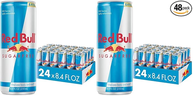 Red Bull Sugar Free Energy Drink 8.4 Fl Oz 24 Cans (Pack of 2)