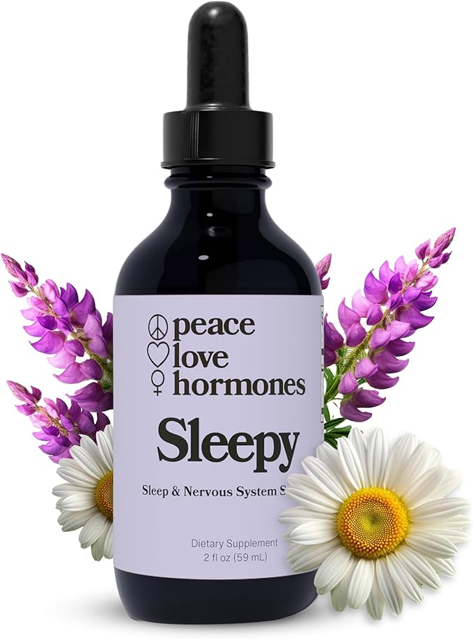 peace. love. hormones. Sleepy Natural Sleep Aid &amp Nervous System Support – Herbal Supplement – Helps Ease Occasional Bloating - Supports Skin Clarity– Non-Drowsy Herbal Formula