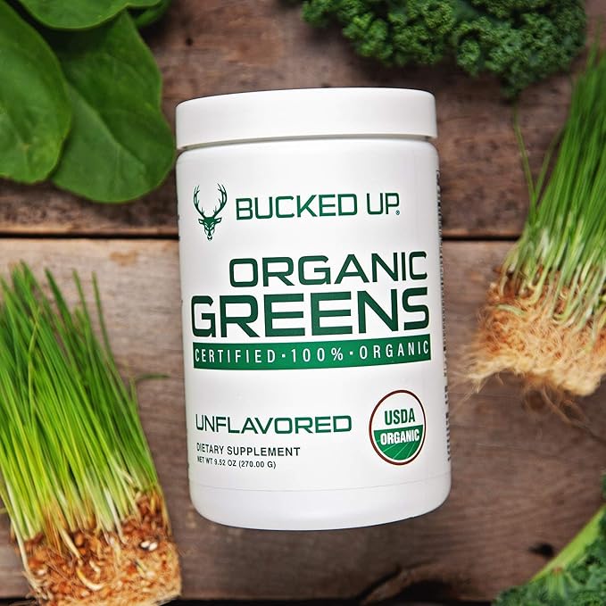 Greens Superfood Powder Unflavored | 8 Most Essential Mixed Greens | Certified 100% Organic | Chlorella Spinach Kale Spirulina Alfalfa Broccoli Wheat Grass &amp Barley Grass | 30 SERV | 9.52 O