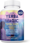 Yerba Magic Yerba Mate Capsules - 100% Pure Extract High Potency Energy &amp Focus - 75mg Clean Caffeine Yerba Mate Pill No Jitters No Fillers - Unsmoked South American Sourced - 60 Day Supply