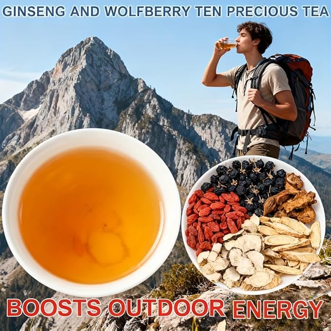 Ginseng Six Treasure Tea for Kidney Cleanse 6 Precious Ingredients Formula Five Treasure Tea for Men &amp Women Natural Traditional Chinese Herbal TeaBag (60 bags)