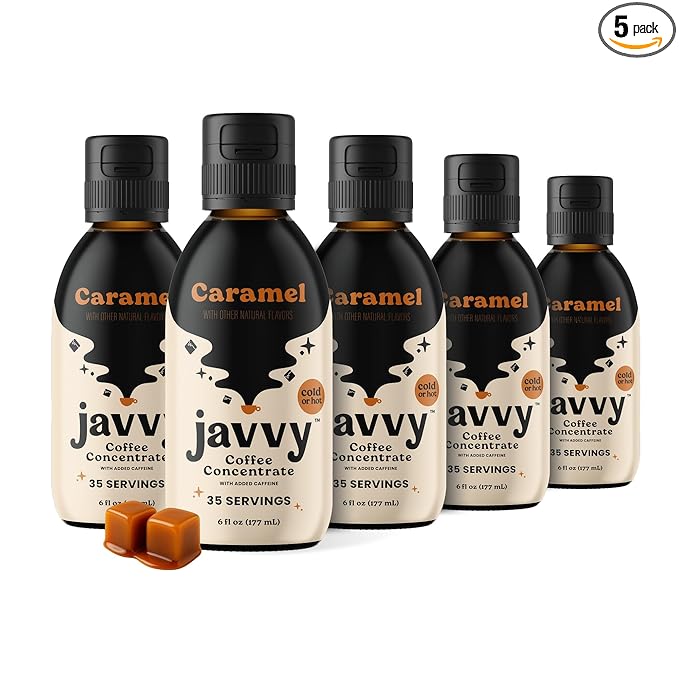 Coffee Concentrate - Cold Brew Coffee Perfect for Hot or Iced Instant Coffees Hot Drinks Cold Brew Concentrate 5 Pack - Caramel