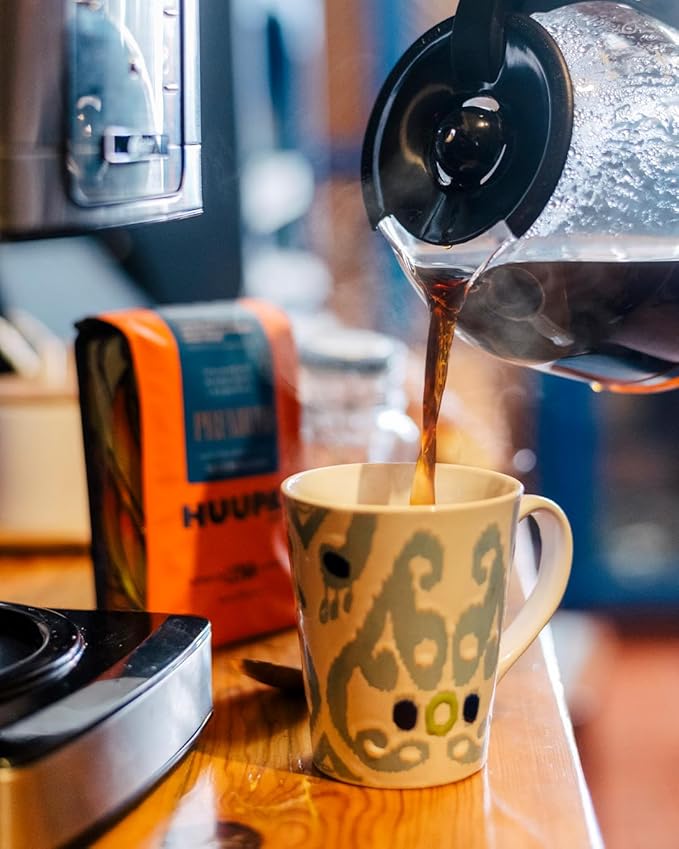 HUUPA Premium Ground Coffee100% European Arabica Roasted with Mesquite Wood Smooth Flavor Sweet Aroma 16 Oz
