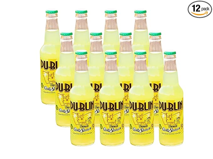 Dublin Bottling Works Craft Soda Pure Cane Sugar Made in Texas – Assorted 12-Pack – Premium Small-Batch Soda Gluten-Free Retro Artisanal Beverages (12 Pack Tart-N-Sweet Lemonade)