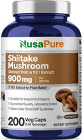 NusaPure Shiitake Mushroom 900 mg 200 Veggie Capsules (Non-GMO Vegan)