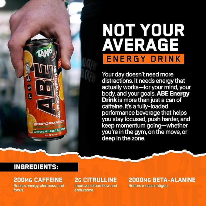 All Black Everything Performance Energy Drink | Zero Calories Sugar Free | 200mg Caffeine | Beta Alanine &amp Citrulline | Pre-Workout Sport Drink for Men &amp Women | ICEE Cherry | 12 Pack