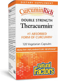 Natural Factors CurcuminRich Double Strength Theracurmin - Antioxidant Support Supplement with Curcumin - Dietary Supplement Aids Muscle &amp Joint Health - 120 Vegetarian Capsules (120 Servings)