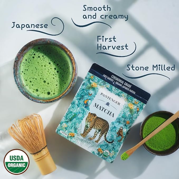 Organic Ceremonial Grade Matcha | Emerald Green Creamy &amp Sweet (for a matcha) | Japanese - First Harvest - Hand Picked - Stone Milled | By Pantenger