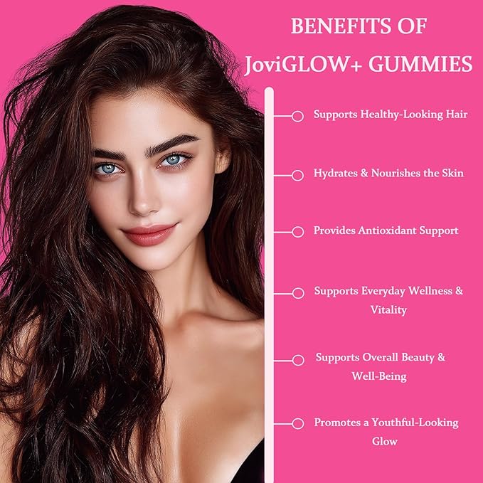 AIFBENK Jovi Glow+ NAD+ &amp Collagen Gummies with Hydrolyzed Collagen Peptides Resveratrol Hyaluronic Acid &amp Vitamin C Anti-Aging Supports Skin Hair &amp Nail Wellness Daily Vitality Gum