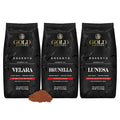 Gold Coffee Bundle | Velara Brunella &amp Lunesa Light Medium &amp Dark Roast Ground |100% Arabica Coffee 12 oz. (Pack of 3)