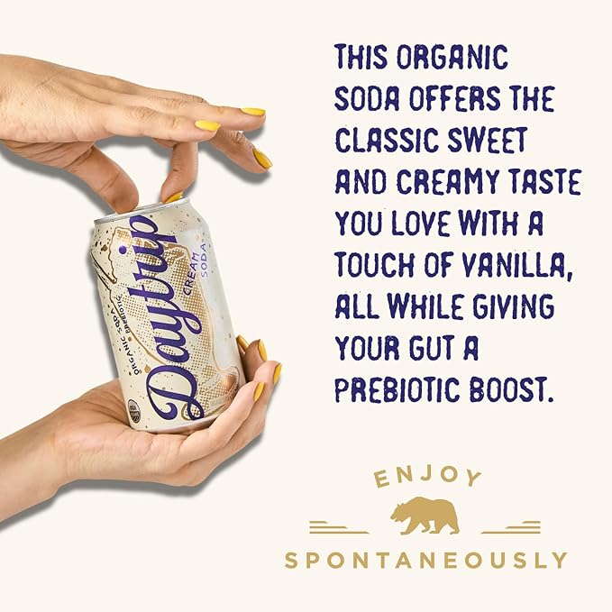 Daytrip Soda Prebiotics Cream Soda 12 fl oz (Pack of 12)