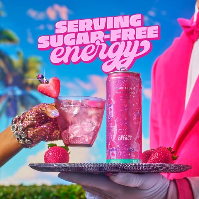 New Alani Lime Slush Pink Slush Cherry Slush Energy Drink Sugar Free - 12 fl oz Low-Calorie Energy Boost Drinks (Pack of 6)