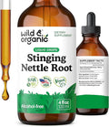 Wild &amp Organic Stinging Nettle Tincture - Stinging Nettle Root Extract Drops for Men &amp Women - Liquid Urtica Dioica Supplement - Vegan Sugar &amp Alcohol-Free - 4 fl oz