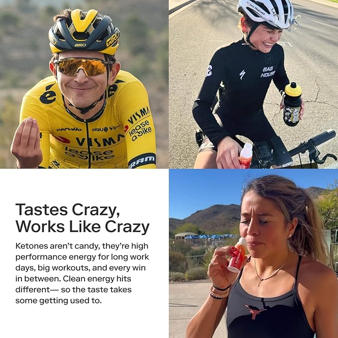 Ketone-IQ Exogenous Ketone Energy Shots with Caffeine - 12 Pack of Green Tea Caffeine Shots with 5g Bioidentical Ketones and B Vitamins - Fast Acting On The Go Clean Energy Drink (Peach)