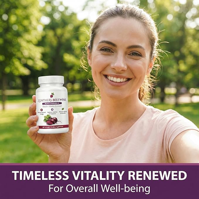 Beetwise Beetwise Root Formula Cold PressedBeetroot Supplement Natural Energy Support Vegan-Friendly60 Capsules (1PCS)