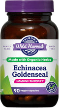 Oregon's Wild Harvest Echinacea Goldenseal Organic Capsules | Vegan Non-GMO Gluten Free Immune Support* 90 Count