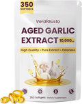 10000mg Aged Garlic Extract | 350 Softgels | Odorless Garlic Supplements | Antioxidant Support &amp Cognitive Function | Pure Allium Sativum 20:1 Extract | Non-GMO Gluten-Free