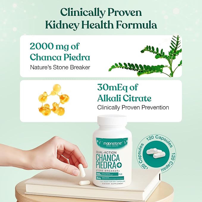 Chanca Piedra Stone Breaker Advanced Formula Natural Dissolver Kidney Cleanse Supplement Urinary Tract Detox Flush Impurities Clear System Sugar Free 30 Day Supply (120 Vegan Capsules)