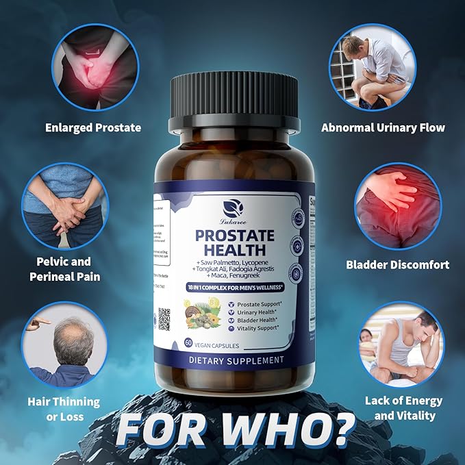Lukaree Prostate Health Supplements for Men - 18 in 1 Saw Palmetto with Pumpkin Seed &amp Nettle - Advanced DHT Blocker - Urinary Tract Health Support - with Ashwagandha Reishi 2 Pack
