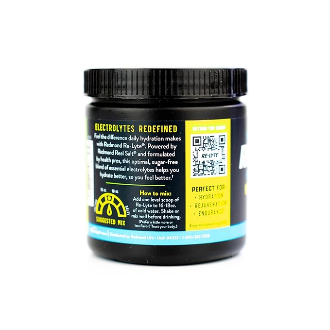 REDMOND Re-Lyte Electrolyte Drink Mix Lemon Lime 30 serving SMALL 6.88oz jar