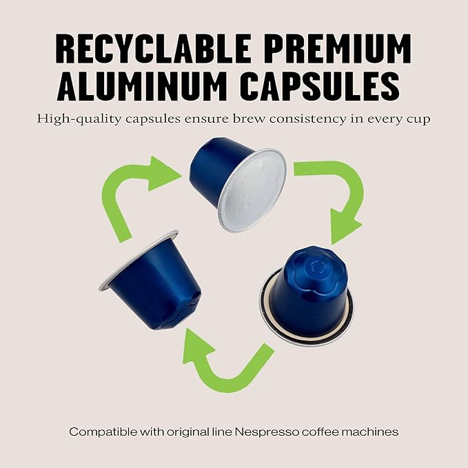 Daddy De Clieu Ma Chérie Coffee Pods (Rich &amp Chocolatey Brazil &amp Columbia Casablanca 100% Arabica Blend) Compatible with Nespresso Original Line Machines Recyclable Aluminum Capsules 70 C