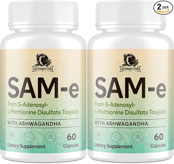 SAM-e Supplement – Capsule Complex with Ashwagandha Extract L-Theanine Rhodiola St. John’s Wort Omega-3 Fatty Acids Magnesium B Vitamins &amp D3 120 Capsules