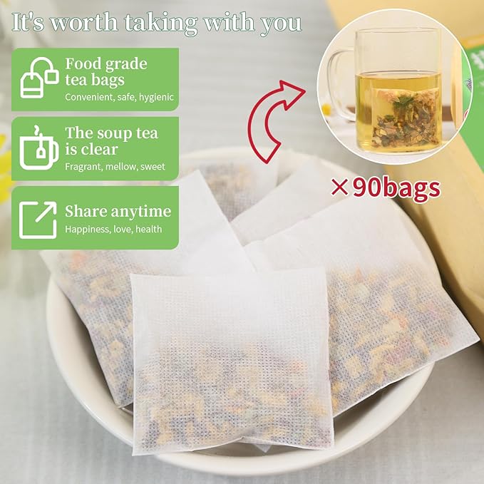 Baihuatang Winter Melon Lotus Leaf Tea 90 Bags|oil cleansing tea | Winter MelonOrange PeelCassia SeedLotus LeafRed RoseBarley 6 Ingredients Blend Formula