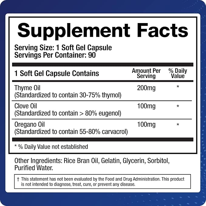 BioMatrix Oil Blend of Thyme Oregano Clove Digestive Supplement for Men and Women GI Repair Softgels | Microb-Defend (90 Capsules)