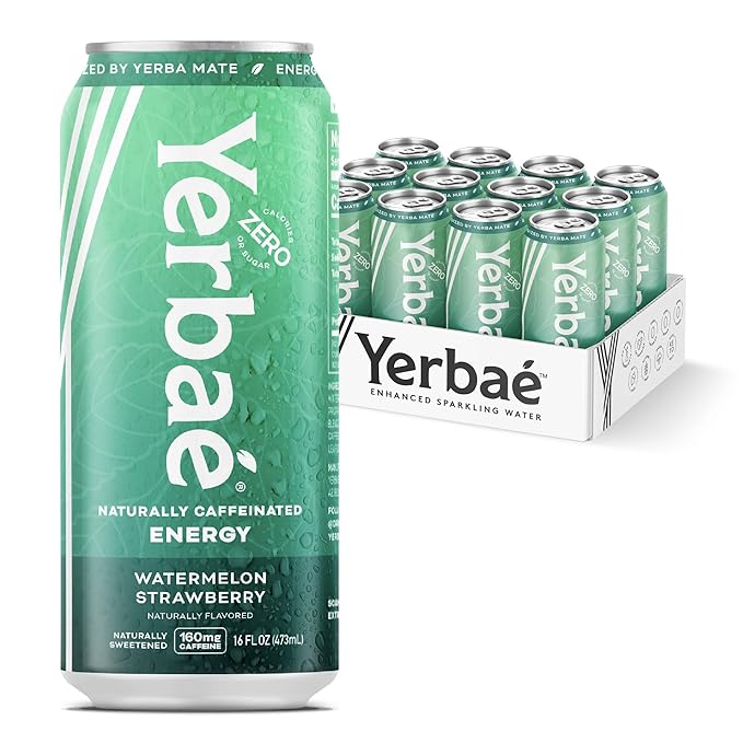 Yerbaé Energy Seltzer &amp Beverage Bundle - 16oz &amp 12oz Variety 24-Pack 0 Sugar 0 Calories 0 Carbs Energized by Yerba Mate &amp Plant-Based